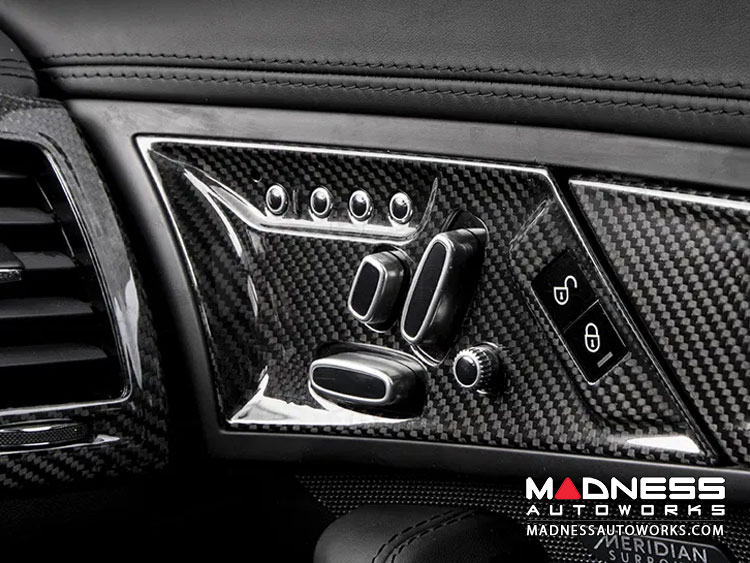 Jaguar F-Type Interior Trim - Carbon Fiber - Seat Adjustment Control Cover Trim Kit - Pre 2018
